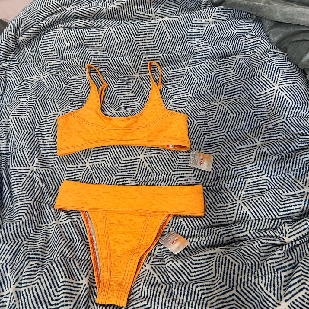 Free People Nwt Mango Bikini Set